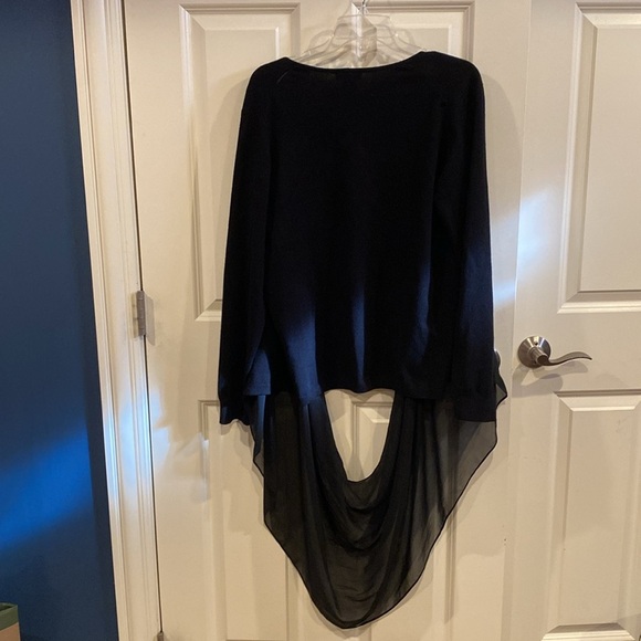 XL Graffiti Black sweater with dramatic sheer drape - NWT - Picture 2 of 5